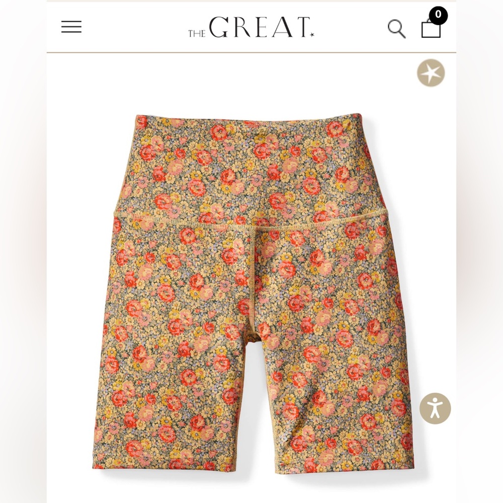 NWT The Great x Eddie Bauer floral bike shorts, Sz XXL